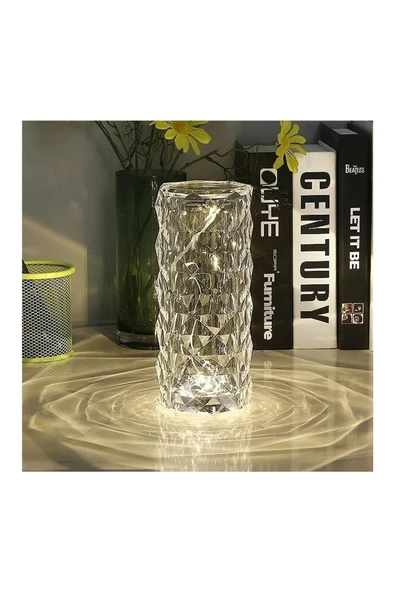 Kumandalı Masa Lambası Kristal Elmas Led Dokunmatik Sensör Usb Şarj Bar Restoran - 6