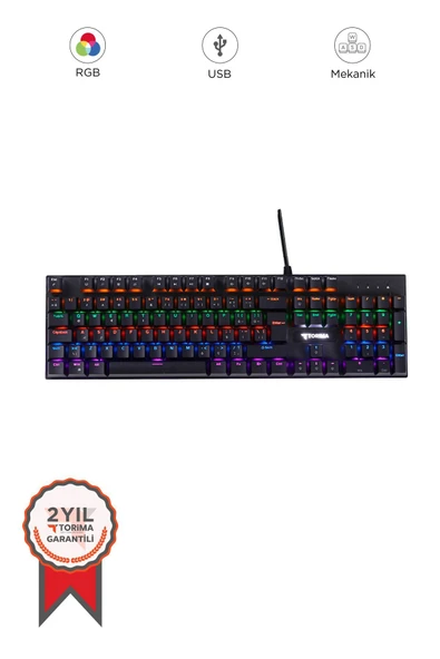 Tk-05 Kablolu Mekanik Blue Switch Rgb Işıklı Gaming Klavye Siyah