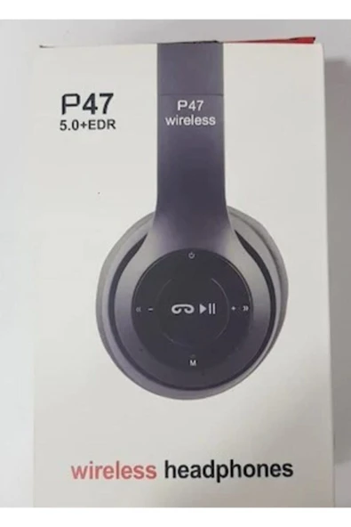 Siyah Extra Bass Wireless Bluetooth Kulaküstü Kulaklık - 2