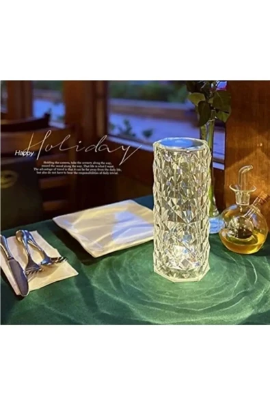 Kumandalı Masa Lambası Kristal Elmas Led Dokunmatik Sensör Usb Şarj Bar Restoran - 3