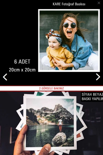 6 Adet 20x20 Fotoğraf Baskısı Kare Fotoğraf Baskısı 20x20 15x15 25x25 533 143 52 32