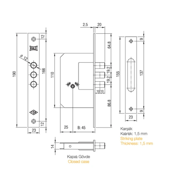 KALE 189/3MF 3 MIL SIL. EMN KILIDI - 2