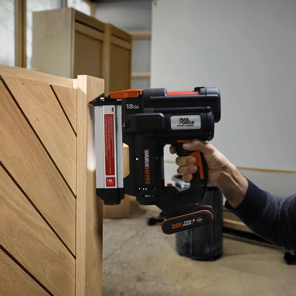 WORX WX842.9 20Volt 15-50mm Profesyonel Şarjlı Çivi Çakma Makinesi + 2700 Adet Yedek Çivi (Akü Dahil Değildir) - 7