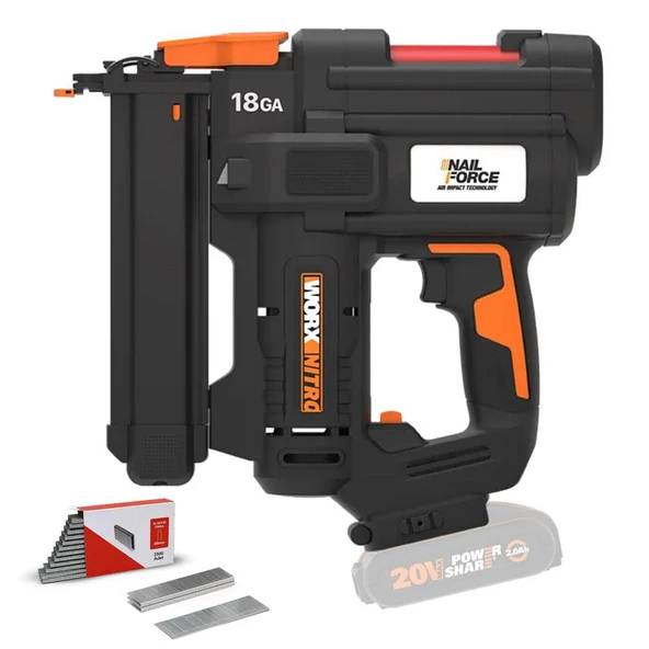 WORX WX844.9 20Volt 16-40mm Profesyonel Şarjlı Zımba Makinesi + 2700 Adet Yedek Zımba (Akü Dahil Değildir)