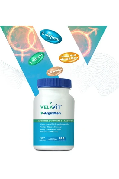 Velavit V-ArginMen Takviye Edici Gıda 120 Kapsül ürün görseli 1