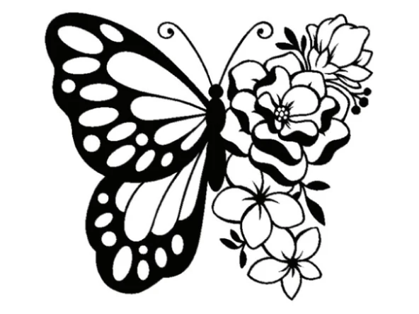 İndispensableyl Çiçek Kelebek Oto özel yeni sticker 25 x 22 Cm - 1
