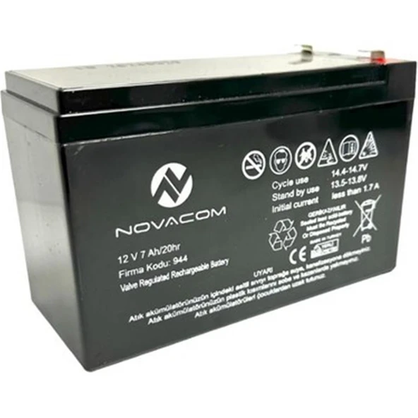 Nova 12V 7A Bakımsız Kuru Akü 2Kg Ups Uyumlu - 3