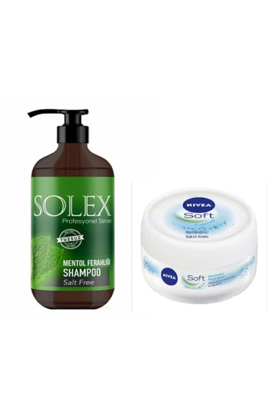 NIVEA 300 ML Soft Nemlendirici El Kremi Tuzsuz Mentol Keratin Özlü Şampuan 1.000 ml Hediye