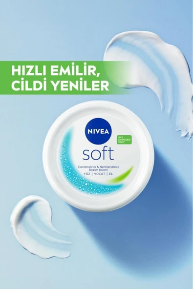 NIVEA Soft Nemlendirici Bakım Kremi 100ml, Jojoba Yağı, E Vitamini, Yüz Vücut El, Yumuşak Cilt Hissi - 5