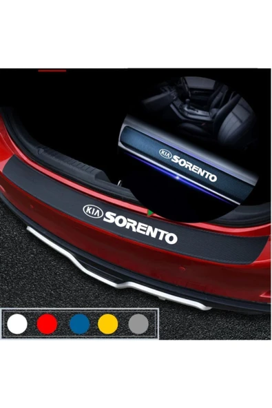 İndispensableyl Kia Sorento İçin özel yeni uyumlu Aksesuar Oto Bagaj Ve Kapı Eşiği özel yeni sticker Seti Karbon