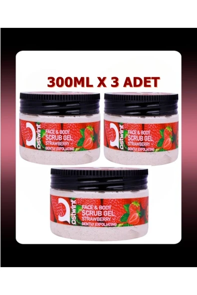 Ostwint Yüz Ve Vücut Scrub Jel Peeling Yüz Maskesi 3'lü Set Çilek