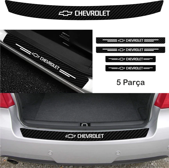 İndispensableyl Chevrolet Silverado İçin özel yeni uyumlu Aksesuar Oto Bağaj Ve Kapı Eşiği özel yeni sticker Set Karbon