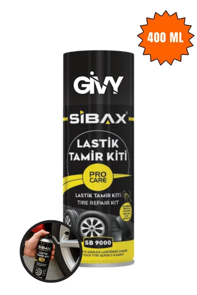Sibax Sibax Lastik Tamir Kiti Sprey 400 ml Patlak Lastik Şişirme ve Anında Onarım Spreyi SB9000