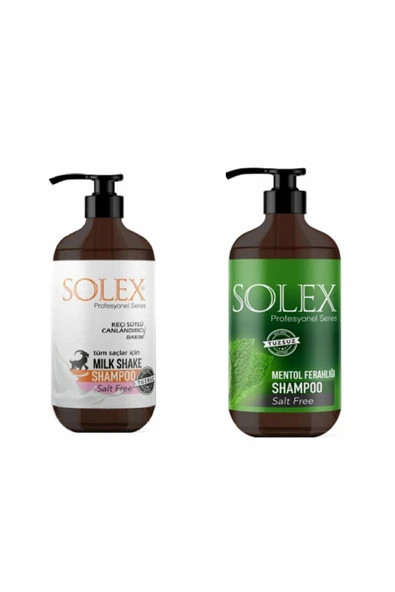 Solex Tuzsuz Professıonal Serıes Mentol Keratin+ Milk Shake (Keçi Sütlü) Şampuan 1.000 ml+1000 ML
