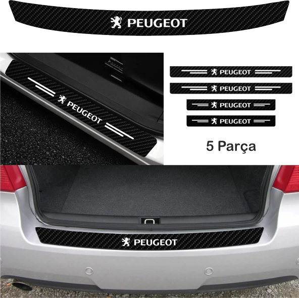 İndispensableyl Peugeot 407 Bağaj ve Kapı Eşiği Karbon özel yeni sticker (SET)