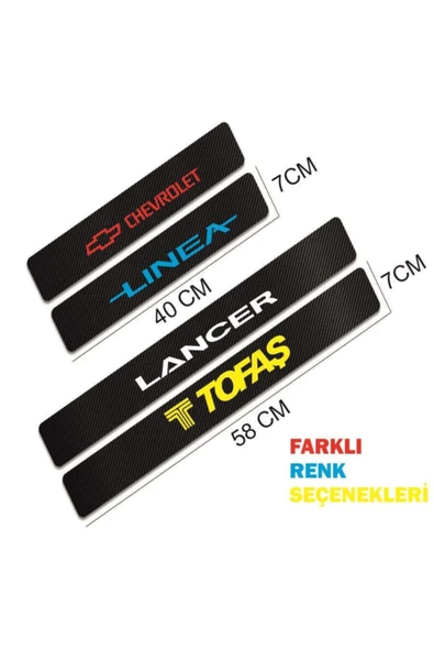 İndispensableyl Renault Broadway İçin özel yeni uyumlu Aksesuar Oto Kapı Eşiği özel yeni sticker Karbon 4 Adet - 3
