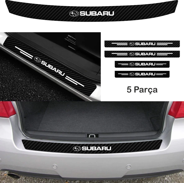 İndispensableyl Subaru İçin özel yeni uyumlu Aksesuar Oto Bağaj Ve Kapı Eşiği özel yeni sticker Set Karbon