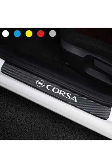 İndispensableyl Opel Corsa İçin özel yeni uyumlu Aksesuar Oto Kapı Eşiği özel yeni sticker Karbon 4 Adet - 1