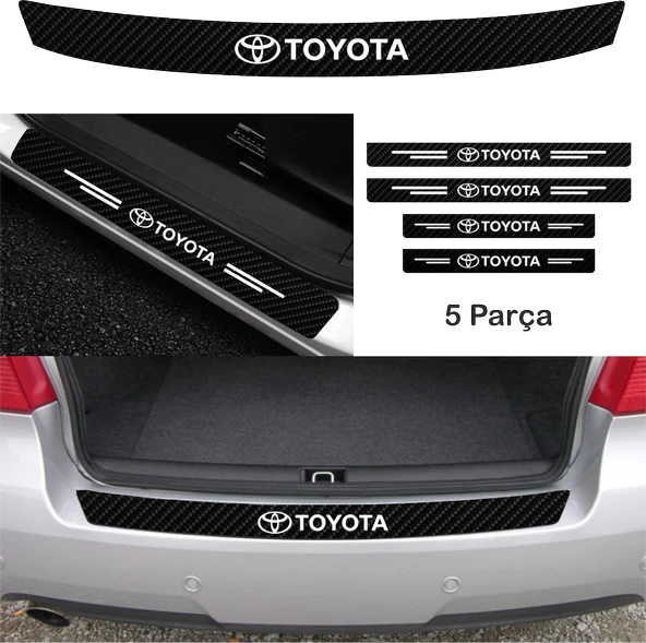 İndispensableyl Toyota 4 Runner İçin özel yeni uyumlu Aksesuar Oto Bağaj Ve Kapı Eşiği özel yeni sticker Set Karbon