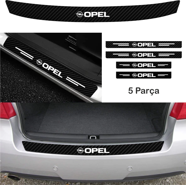 İndispensableyl Opel İçin özel yeni uyumlu Aksesuar Oto Bağaj Ve Kapı Eşiği özel yeni sticker Set Karbon