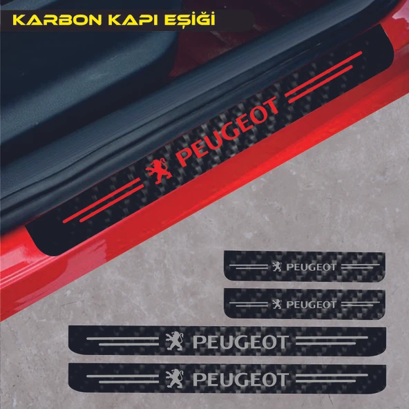 İndispensableyl Peugeot 107 İçin özel yeni uyumlu Aksesuar Oto Kapı Eşiği özel yeni sticker Karbon 4 Adet