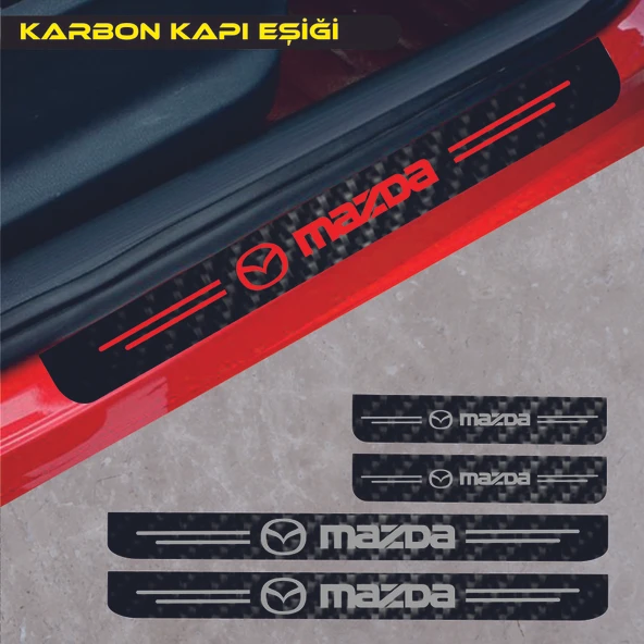 İndispensableyl Mazda Mx İçin özel yeni uyumlu Aksesuar Oto Kapı Eşiği özel yeni sticker Karbon 4 Adet