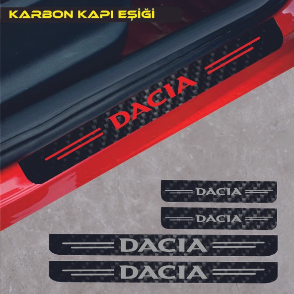 İndispensableyl Dacia Sandero İçin özel yeni uyumlu Aksesuar Oto Kapı Eşiği özel yeni sticker Karbon 4 Adet