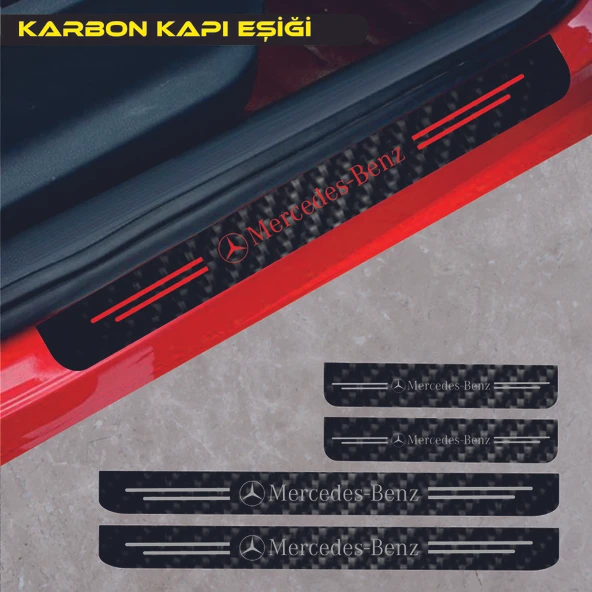 İndispensableyl Mercedes Ml İçin özel yeni uyumlu Aksesuar Oto Kapı Eşiği özel yeni sticker Karbon 4 Adet - 1