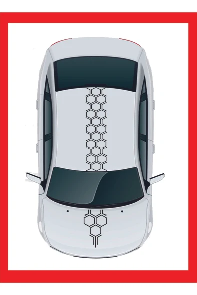 İndispensableyl Bal Peteği Tavan-Kaput Oto özel yeni sticker Set 100*20 Cm - 55*20 Cm - 1