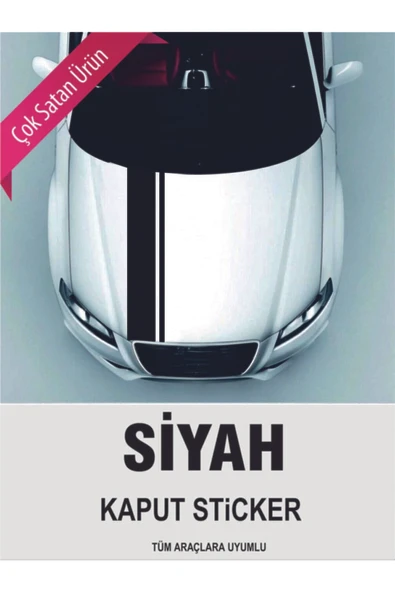 İndispensableyl Tüm Araçlara İçin özel yeni uyumlu Aksesuar Ön Kaput özel yeni sticker Siyah 118*10 Cm - 1