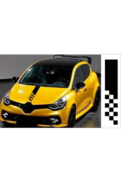 İndispensableyl Damalı Spor Oto Kaput Şerit özel yeni sticker Universal 70*13 Cm - 1