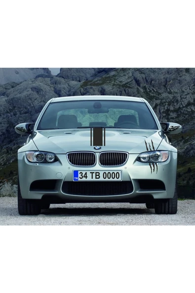 İndispensableyl Oto Kaput-Far-Yan Ayna özel yeni sticker Set 3 Lü 58*15 Cm/1 Adet - 22*10 Cm/1 Adet - 12,5*6,5 Cm/Sağ-Sol - 1