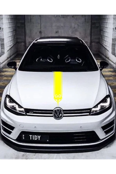 İndispensableyl Oto Kaput Şerit özel yeni sticker Kılçık Tasarımlı Sarı 15*60 Cm - 3