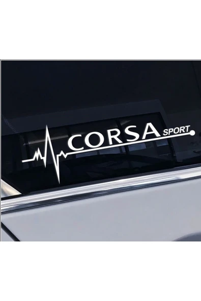 İndispensableyl Opel Corsa Nabız Kalp Atışı Ritim özel yeni sticker 2 Adet Beyaz 18*6 Cm