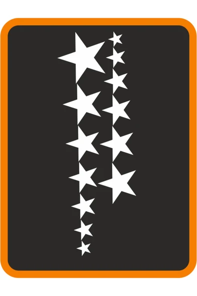 İndispensableyl Sıralı Yıldız Oto özel yeni sticker 14'Lü Beyaz 40*15 Cm - 1