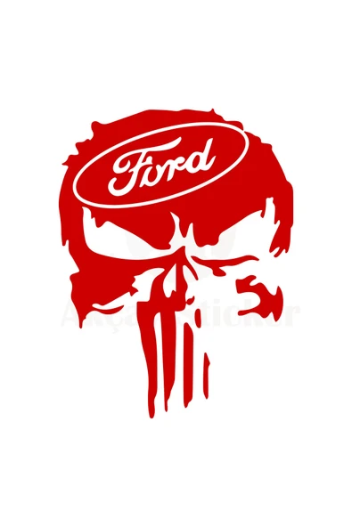 İndispensableyl Ford İçin özel yeni uyumlu Aksesuar Kuru Kafa Oto özel yeni sticker Kırmızı 30*25 Cm