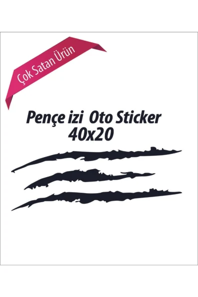 İndispensableyl Canavar Pençe Izi Uzun Siyah Oto özel yeni sticker 40*20 Cm - 4
