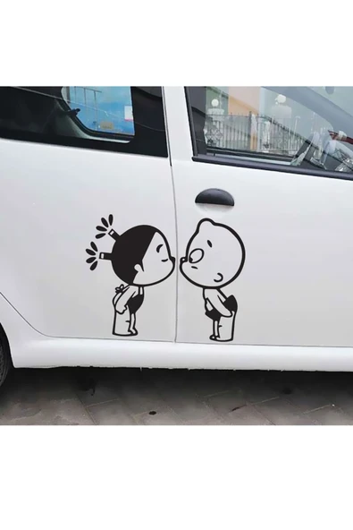 İndispensableyl Öpüşen Çocuklar Tasarım Oto özel yeni sticker 36 Cm - 1