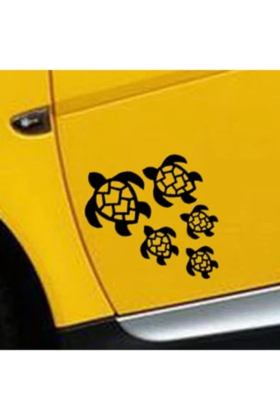 İndispensableyl Kaplumbağa Tasarım Oto özel yeni sticker Set Siyah 20*5 Cm - 2