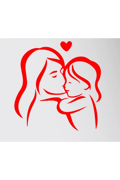 İndispensableyl Anneler Gününe Özel Anne Ve Bebek Duvar özel yeni sticker Kırmızı - 1