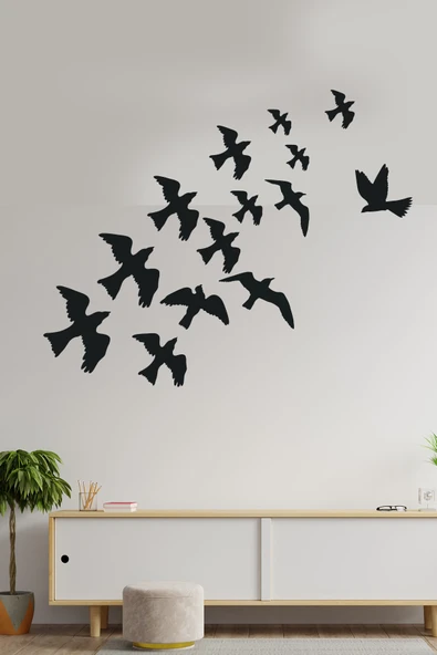 İndispensableyl Uçan Kuşlar Dekoratif Duvar özel yeni sticker Kuş Sürüsü Duvar Süsü - 3
