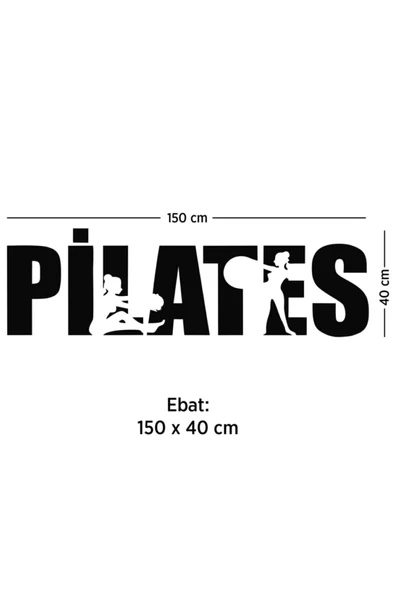 İndispensableyl Pilates Spor Dekoratif Duvar özel yeni sticker Siyah 105X40 cm - 5