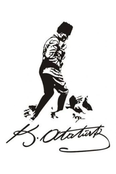 İndispensableyl Mustafa Kemal Atatürk Oto özel yeni sticker Siyah 25*15 Cm ürün görseli