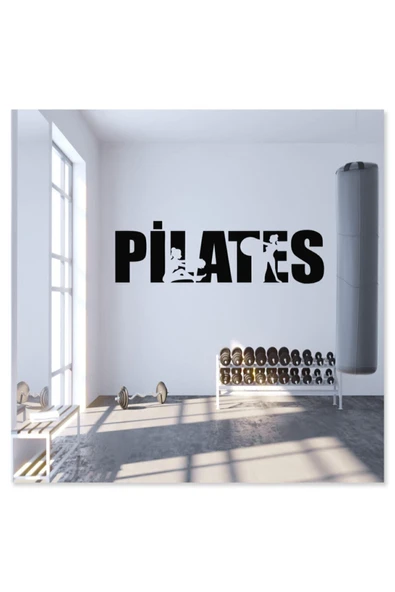 İndispensableyl Pilates Spor Dekoratif Duvar özel yeni sticker Siyah 105X40 cm - 2