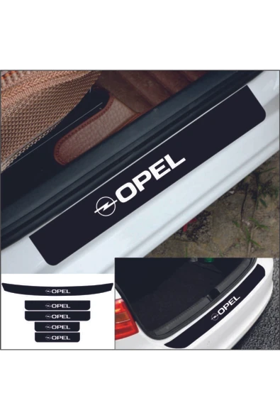 İndispensableyl Opel Astra İçin özel yeni uyumlu Aksesuar Oto Bagaj Ve Kapı Eşiği özel yeni sticker Set Piano Black ürün görseli