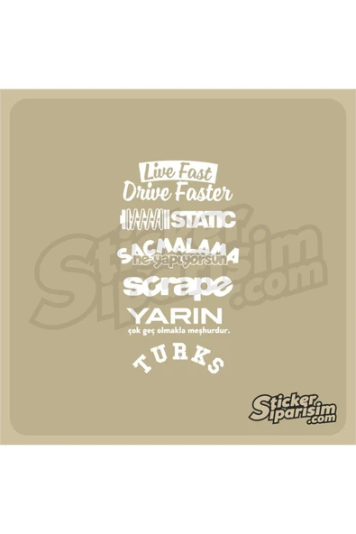İndispensableyl Oto Arka Cam özel yeni sticker Model 28 Beyaz 20*35 Cm - 1