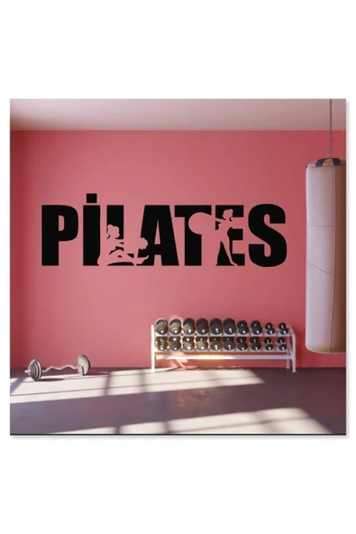 İndispensableyl Pilates Spor Dekoratif Duvar özel yeni sticker Siyah 105X40 cm - 3