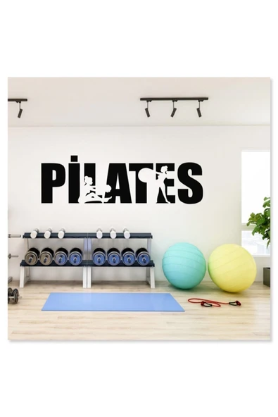 İndispensableyl Pilates Spor Dekoratif Duvar özel yeni sticker Siyah 105X40 cm - 1