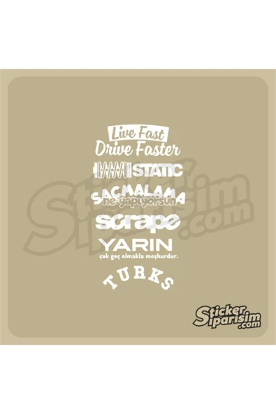 İndispensableyl Oto Arka Cam özel yeni sticker Model 28 Beyaz 20*35 Cm - 2