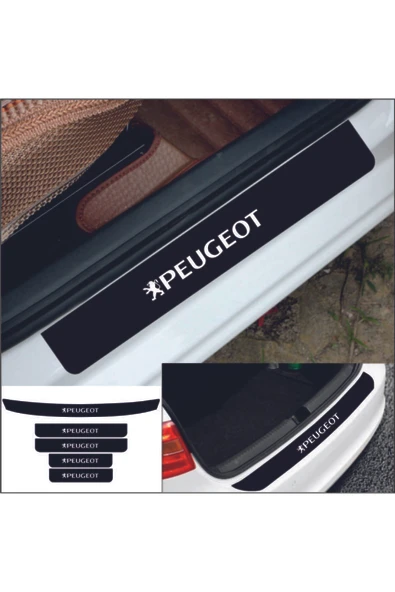 İndispensableyl Peugeot 301 İçin özel yeni uyumlu Aksesuar Bagaj Ve Oto Kapı Eşiği özel yeni sticker Piano Black Set - 1